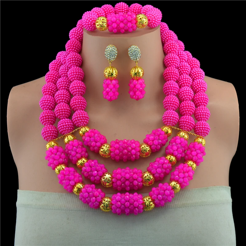 2017 хит белый Африканский комплект ювелирных изделий нигерийские Свадебные бусы