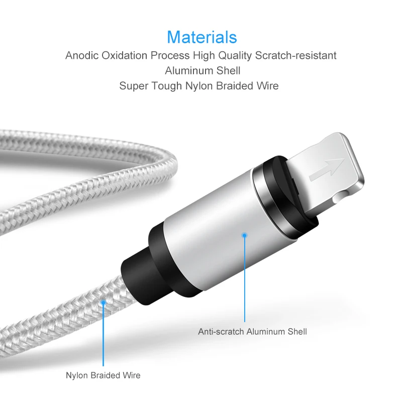 DORWEE Магнитный кабель для 8 pin Micro usb type C 3 в 1 мобильный телефон зарядный type-c магнит
