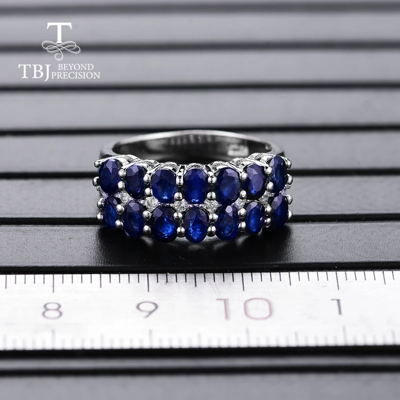 TBJ,natural gems sapphire jewelry set Rings and earrings 925 silver fine jewelry suitable for women wedding or anniversary wear