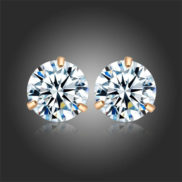 Женские серьги гвоздики с фианитами 6 мм|crystal stud earrings|stud earringsstud earrings for women |