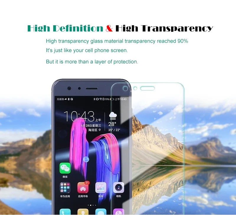2 шт Защита экрана для Honor 9 Lite HD прозрачное закаленное стекло Huawei защитная пленка