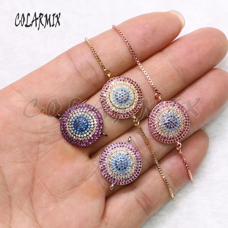 8 шт. модные циркониевые подвески в форме глаз браслет красочные ювелирные