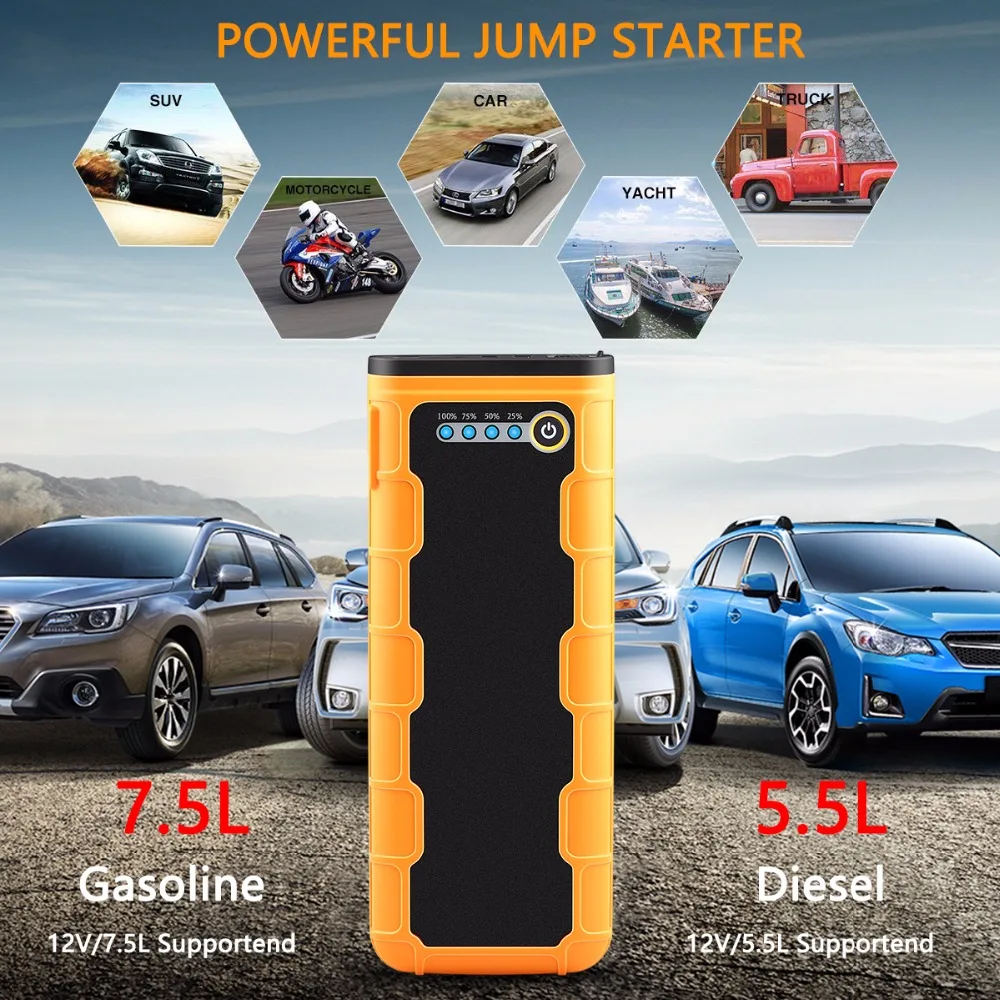 20800mAh 1000A автомобильный стартер 12V Портативный Авто внешний аккумулятор Многофункциональный Аварийный усилитель аккумулятора