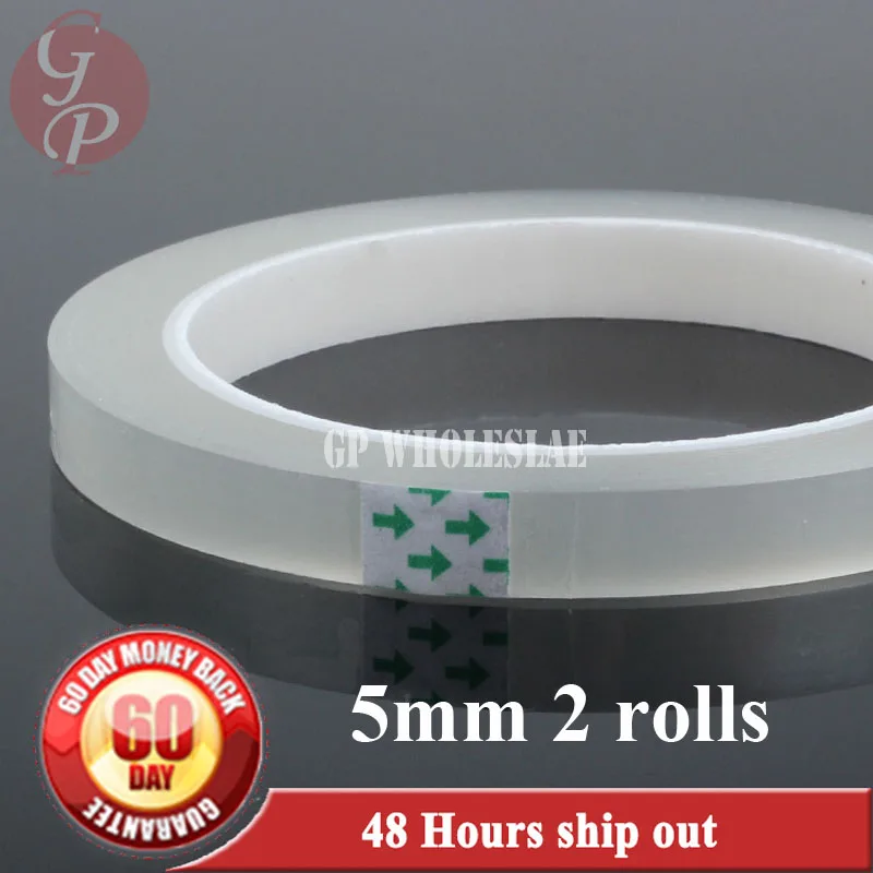 

66 meters/roll, 2x 5mm wide Transparent Isolate Mylar Tape Anti-Flame, Voltage Withstand for Coil Wrap