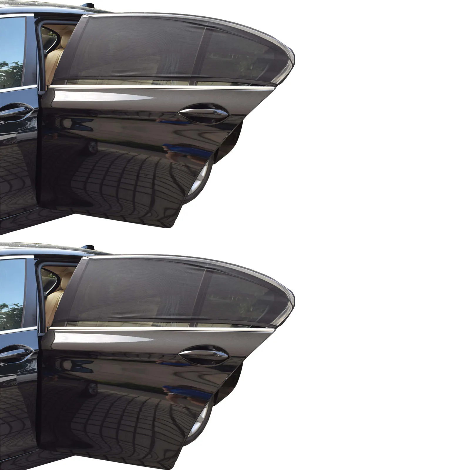 SMILING WAY# Автомобильная Солнцезащитная шторка из сетчатой ткани с защитой от солнца, защита от солнца, защита от солнца, шторка спереди и сзади - Цвет: RearX2