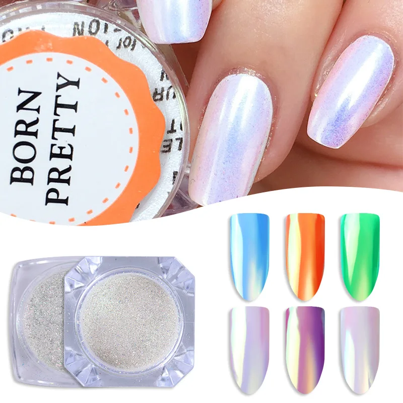 BORN PRETTY 2 коробки неоновый Хамелеон зеркальный набор порошка ультра тонкий дизайн