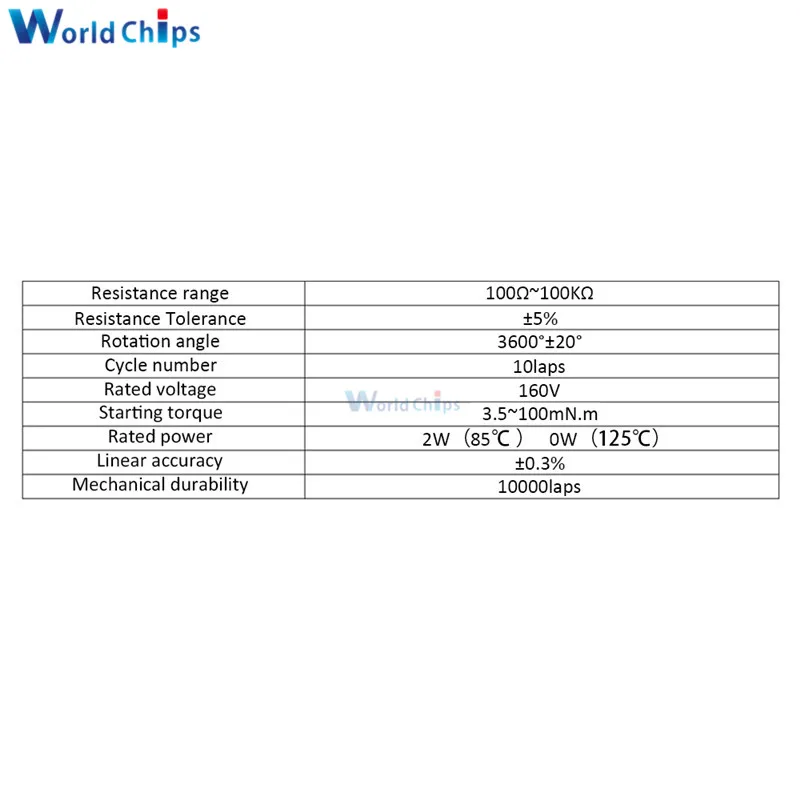 2 шт. WXD3-13-2W WXD3-13 2 Вт проволочный потенциометр 100R 470R 1K 4,7 K 10K 22K 47K 100KΩ Ом 10 превращает линейный роторный потенциометр