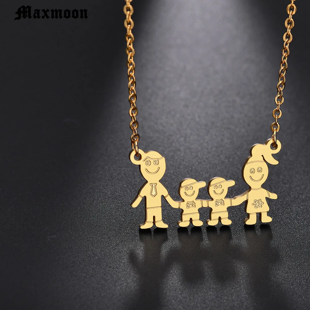 Ожерелье из нержавеющей стали для девочек и мальчиков Maxmoon Женское мамы детей