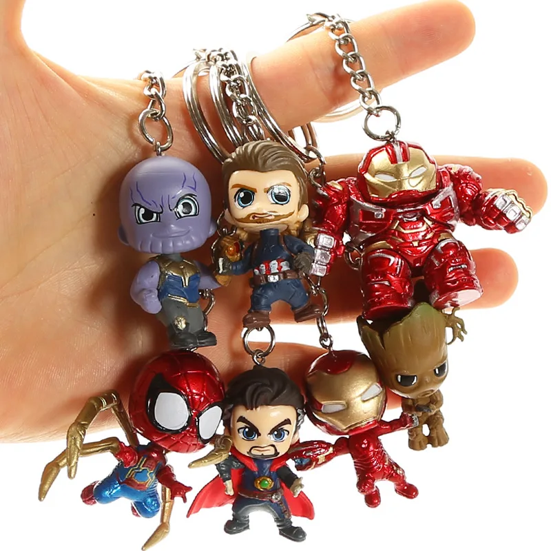 Endgame брелок Железный человек Человек-паук брелок для ключей танос Капитан Америка Antman Тор доктор странное кольцо для ключей