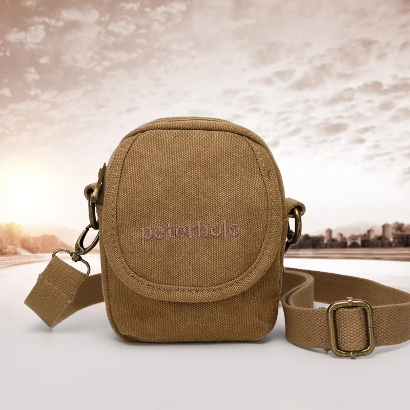Peterbolo Mini Leisure Bag Vintage Canvas Men Shoulder Simple Travel Messenger Phone | Багаж и сумки