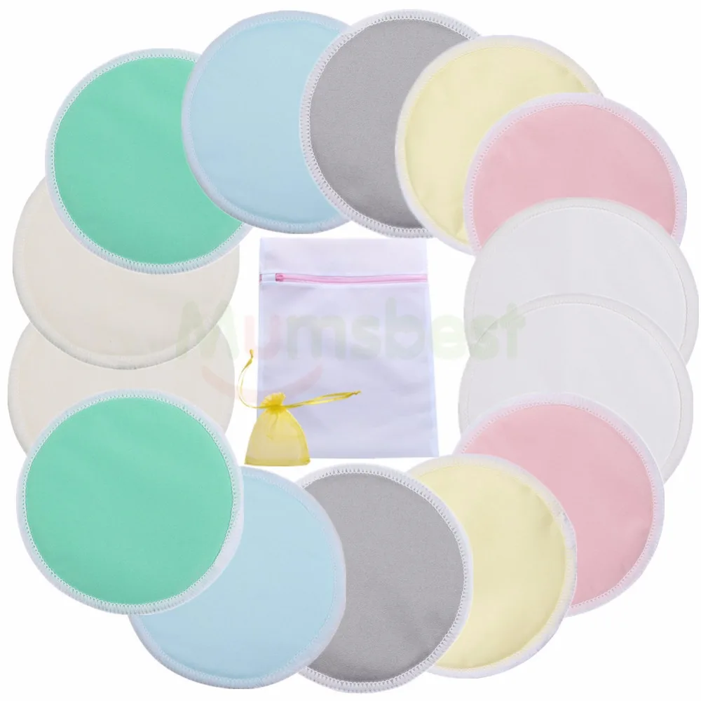 

[Mumsbest] 12PCS Mums Washable Waterproof Pregnant 12cm Bamboo Fabric Breast Pad Lactation Pads Nursing Pads Washable 12CM