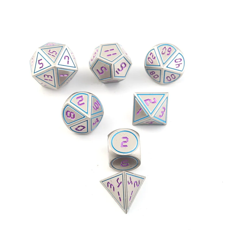 Многогранная Rpg Dobbelstenen Dnd Metalen наборы Подземелья и Драконы Tafel Spel набор Dados Groen Digitale