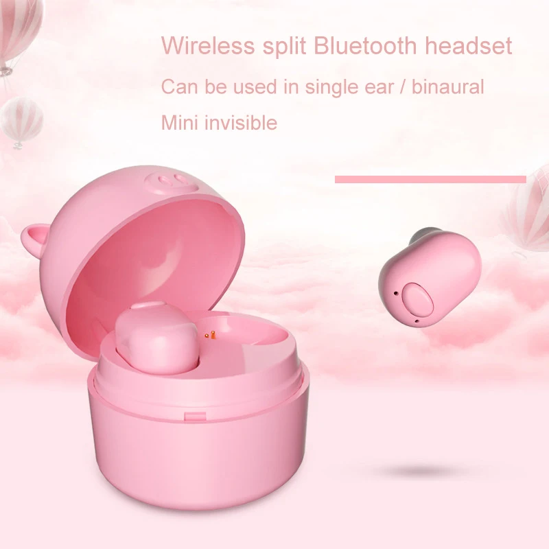 S650 TWS наушники Bluetooth 5 0 истинные беспроводные гарнитура милые свинки мини с