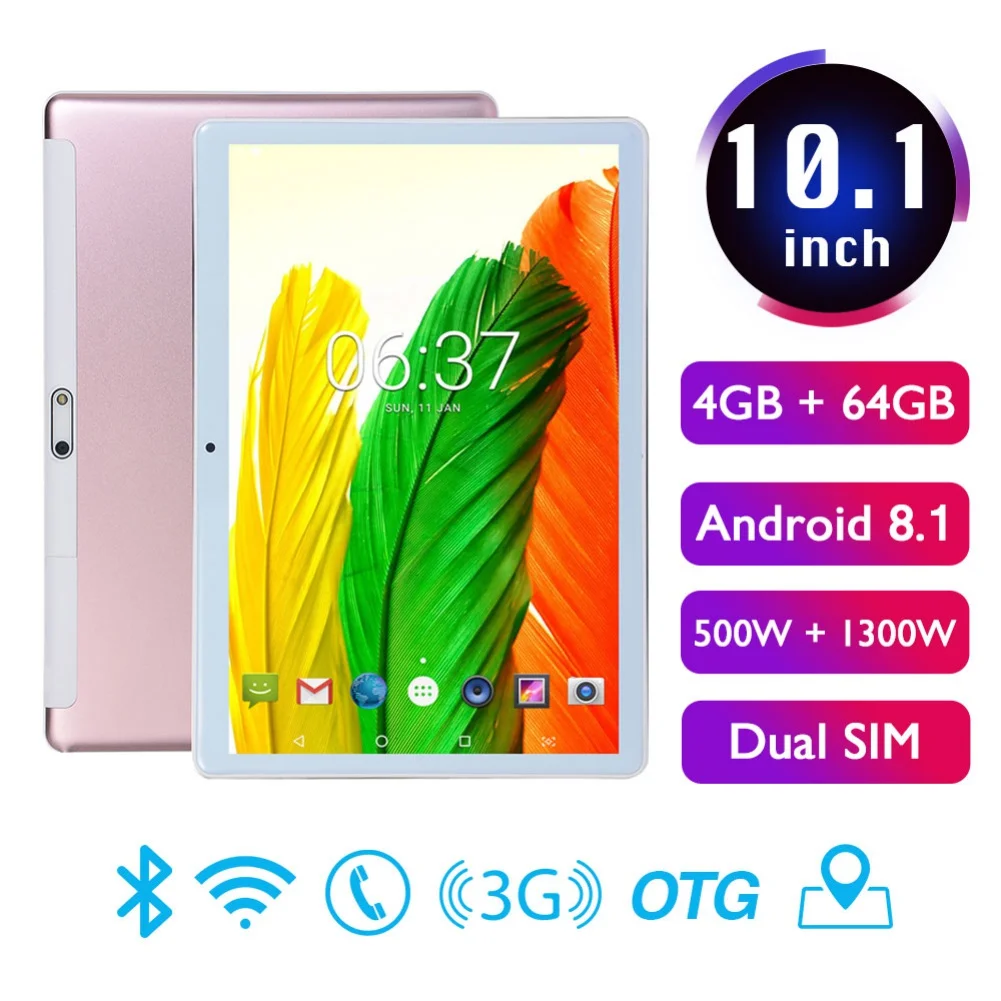 Планшет с 10 1 дюймовым дисплеем ОЗУ 4 Гб ПЗУ 64 ГБ Android 2 мя слотами для SIM