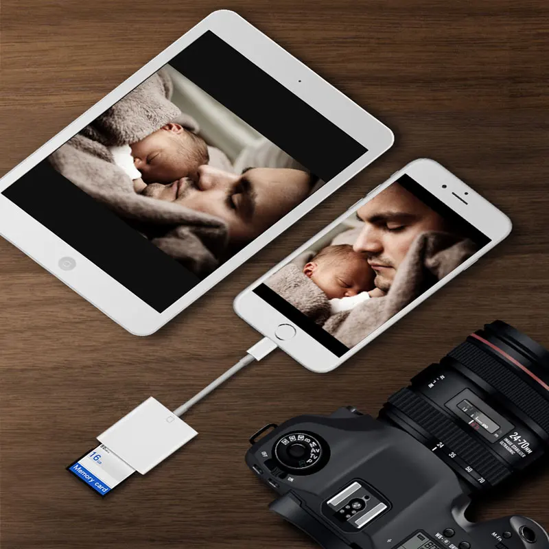 OTG Card Reader for Lightning to SD Smart Camera Readers Adapter iPhone XR XS X 8 7 iPad Apple iOS9.2 10 11 12Memory | Компьютеры и