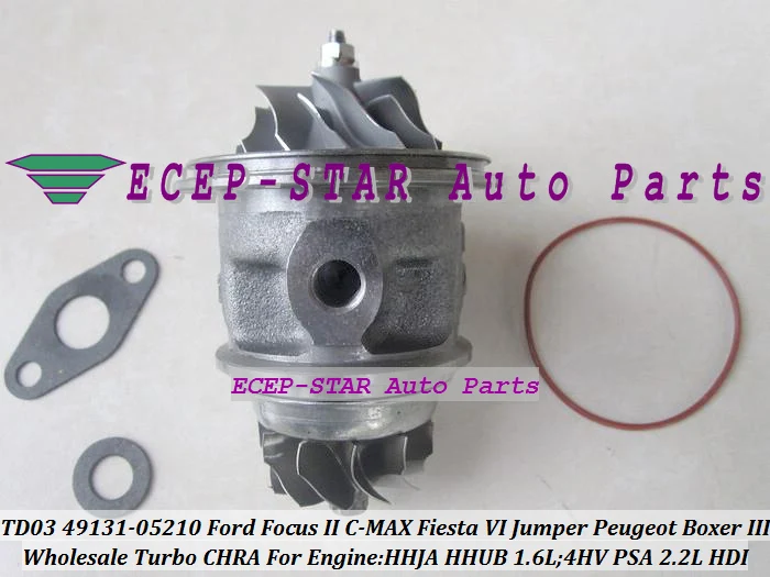 Турбокартридж CHRA TD03 49131-05212 49131 05212 для Ford Focus C-MAX Fiesta VI HHJA HHUB 1.6L Peugeot Boxer 3 4HV 2.2L |