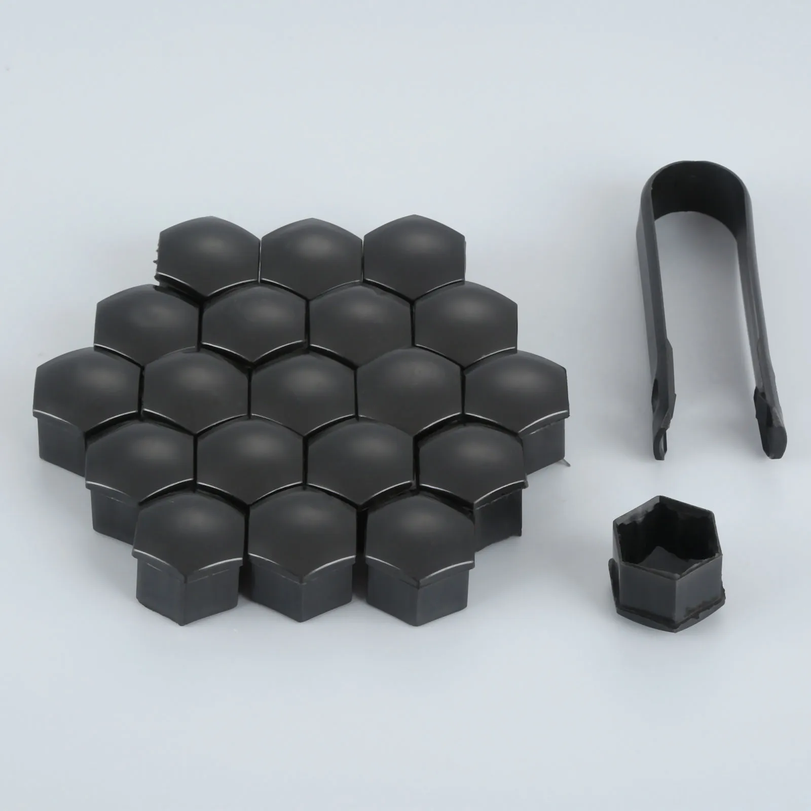 T39 17mm Black 20 шт. колпачки для автомобильных гаек, Авто винт ступицы, Крышка 17 19 21 мм, болтовые диски, внешняя отделка, спецвставка, защита - Название цвета: T39 17mm Black