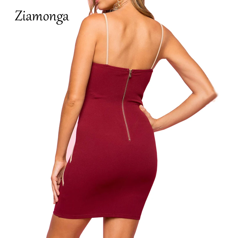 Ziamonga Sexy бретелек ночь летнее платье для вечеринок Мода Спагетти ремен | Женская