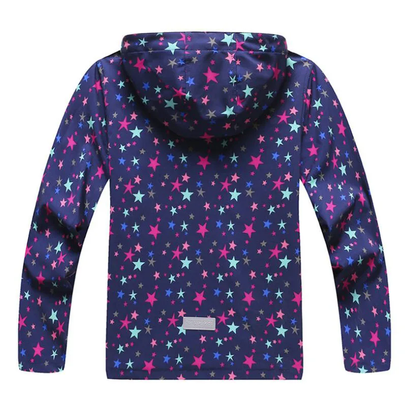 Girls Soft-shell Jacket 2021 spring autumn children kids jackets coats big girls windproof waterproof star jacket | Детская одежда и
