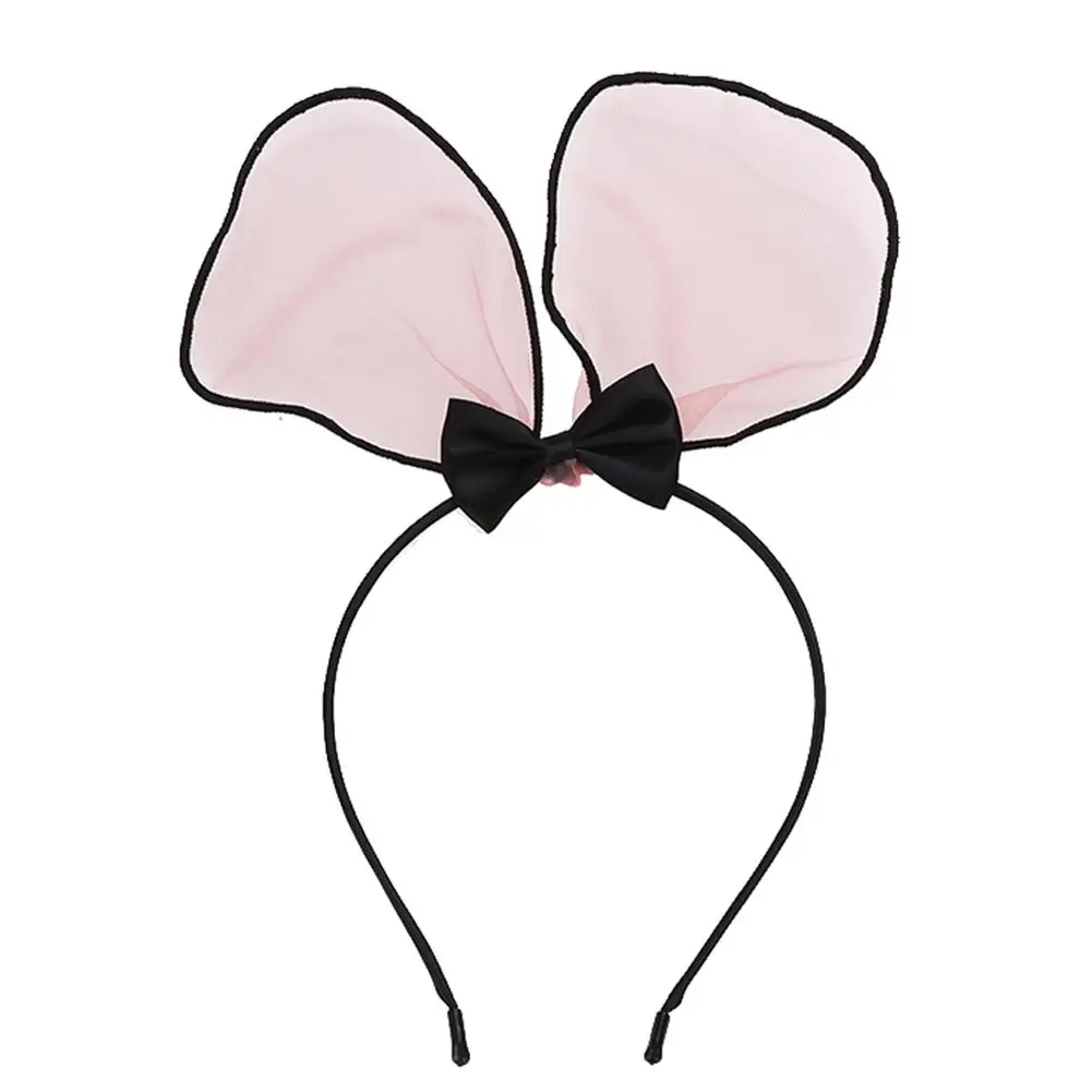 Newborn Baby Girl Cute Mickey Rabbit Ear Shape Mesh Solid Headband Beautiful Fashion Bow Dream Princess Series | Детская одежда и