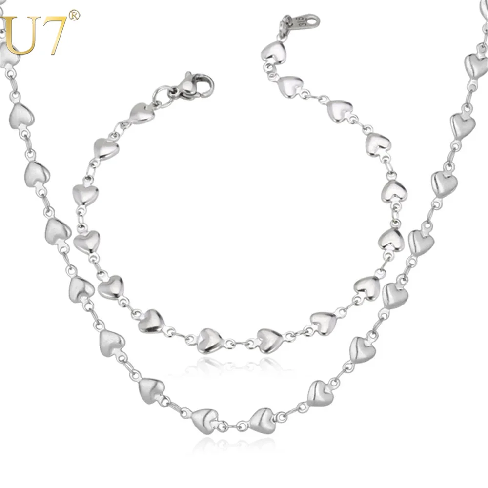 U7 Колье Новое Сердце Ювелирные Изделия Романтический Подарок Высокого Качества