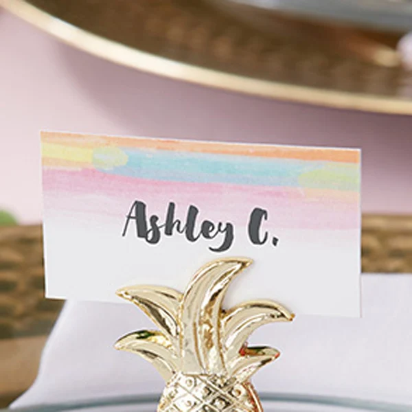 Акция 50 шт./лот Свадебные Сувениры Золотой АНАНАС держатель для карт украшение