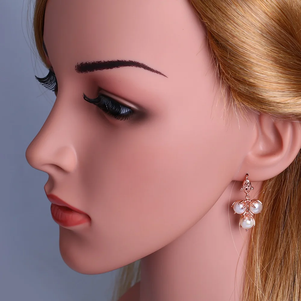 Золотые серьги OCESRIO с 585 натуральным жемчугом женские подвески из золота