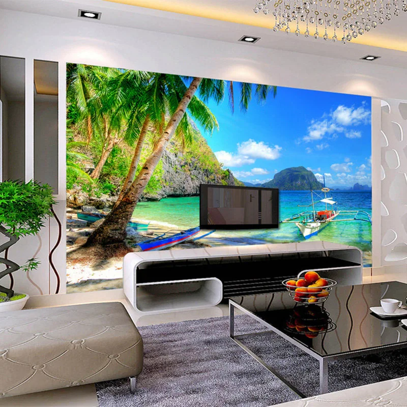 Обои для фотосъемки обои из нетканого материала 3D с изображением пальм пляжа