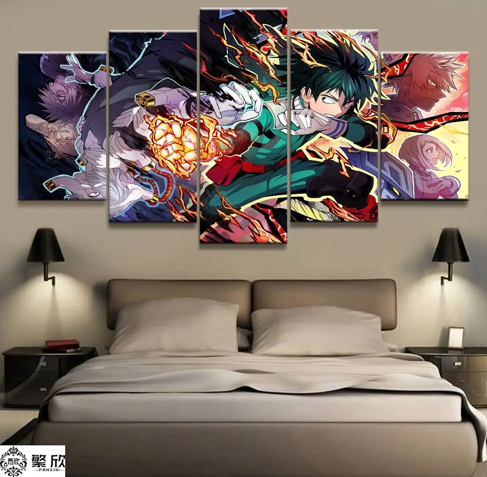 5 Панель мой герой анимация холст печатные картины для Гостиная Wall Art домашний