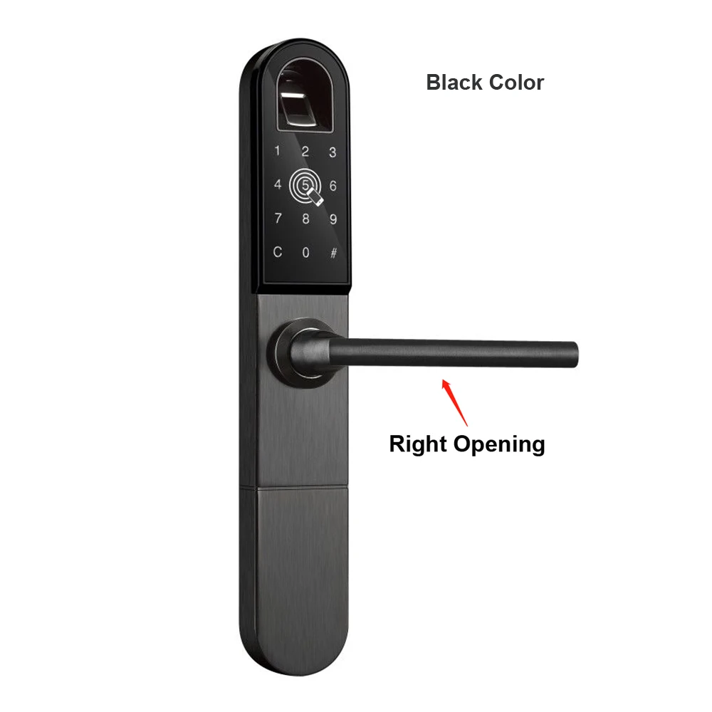 Black-Left opening Умный дверной замок с Wi-Fi Bluetooth приложение электронный цифровой код RFID карты Алюминиевый раздвижной стеклянный крючок дверной замок - Цвет: Black-Left opening