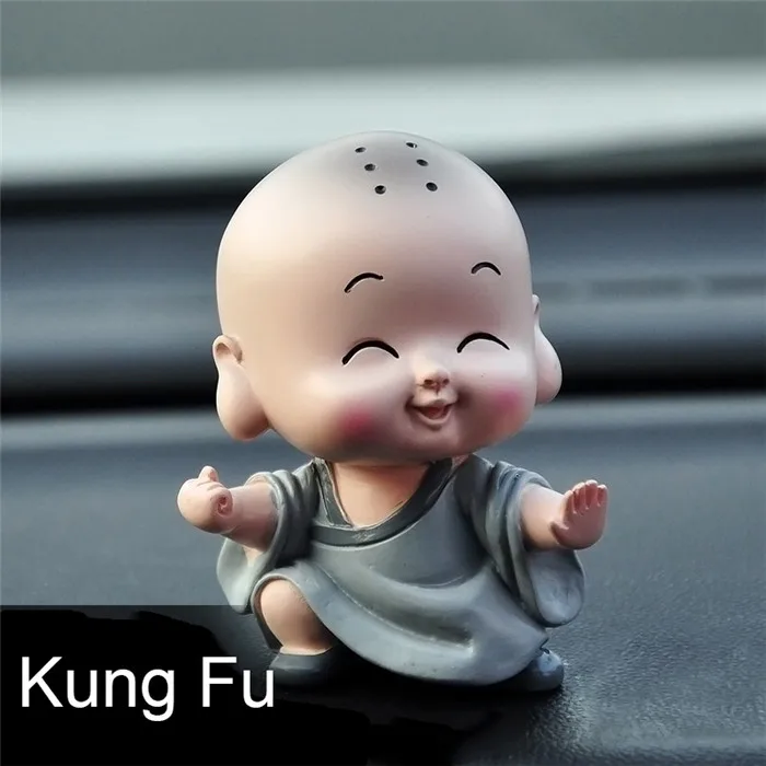 Kung Fu Автомобильные украшения из смолы, милый маленький монах, фигурка, кукла, автомобиль, украшение интерьера, дисплей, домашний декор, аксессуары для мебели - Название цвета: Kung Fu