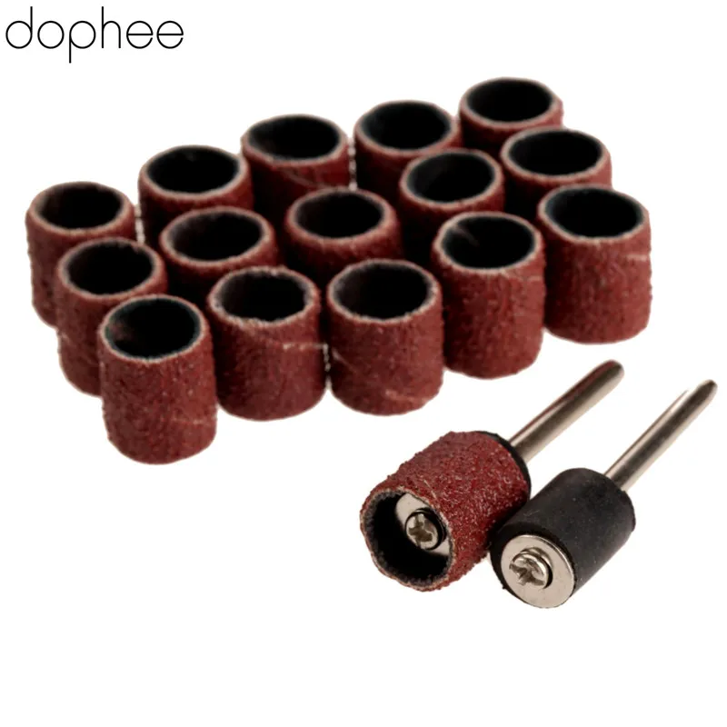 Dophee 100 шт. Аксессуары Dremel зернистость 80 # барабан шлифовальный набор + 2