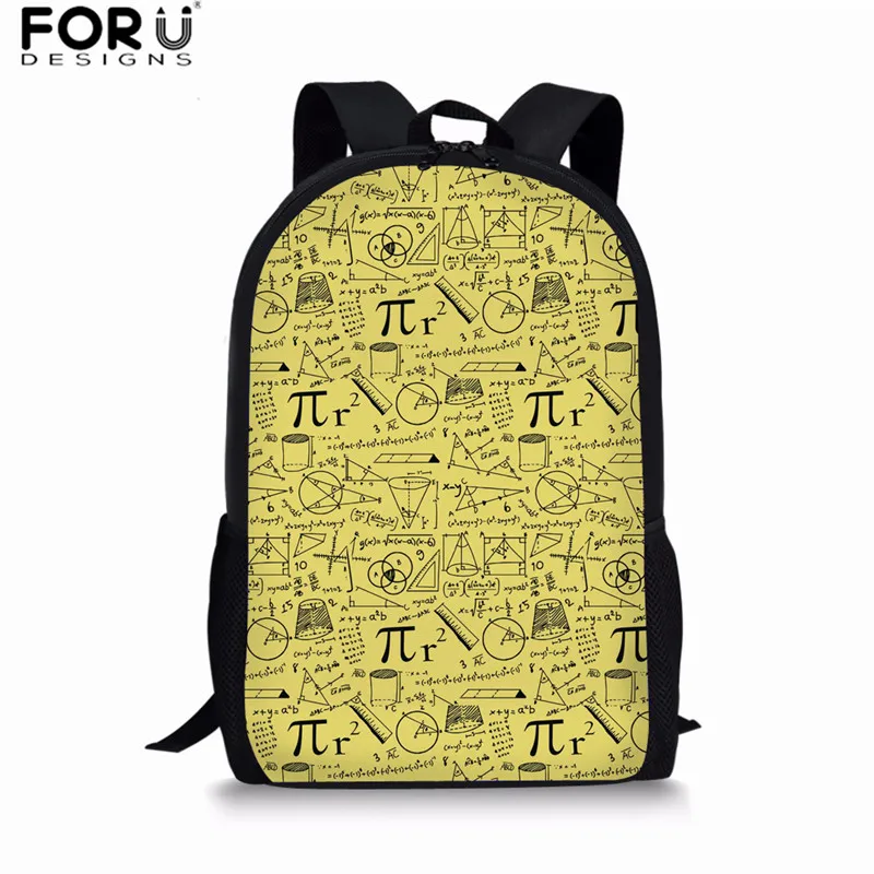 Z2647C FORUDESIGNS/рюкзак с принтом формулы математики для девочек и мальчиков, школьная сумка, набор детских рюкзаков с геометрическим узором, школьная сумка для детей - Цвет: Z2647C