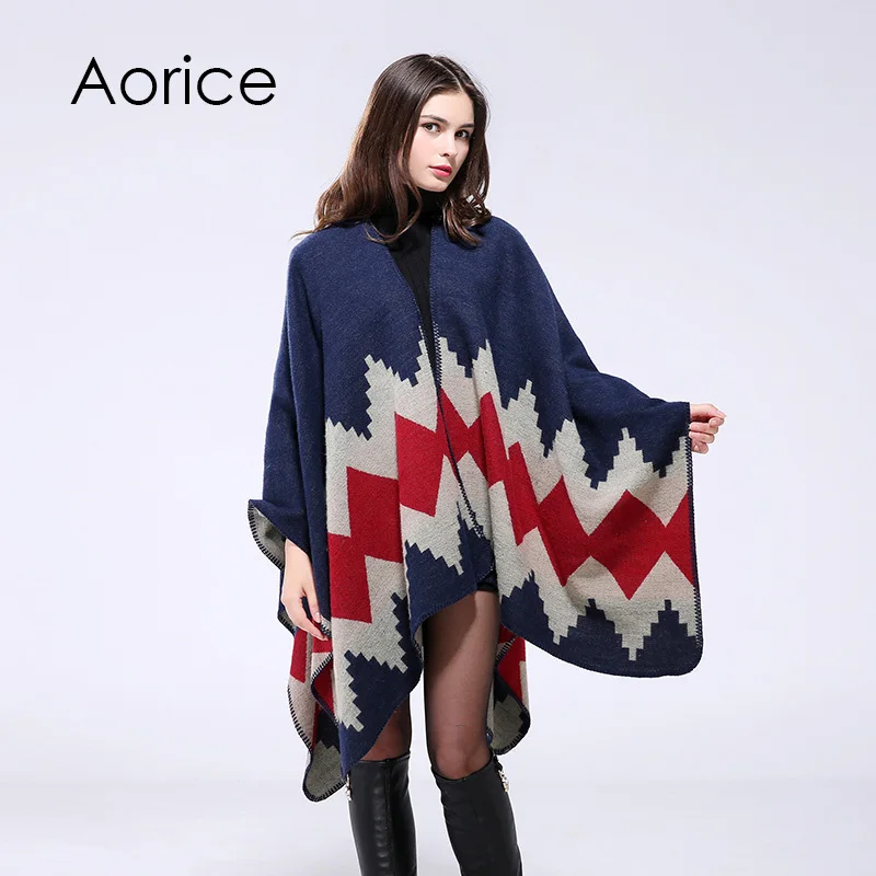 Aorice RS004 новые женские толстые шали сшитые вручную сбоку и удобная теплая накидка |