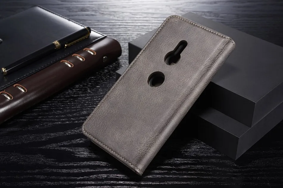 Двойной чехол книжка из искусственной кожи для Sony Xperia XZ XZS XZ1 XZ2 Compact XZ3 X съемный
