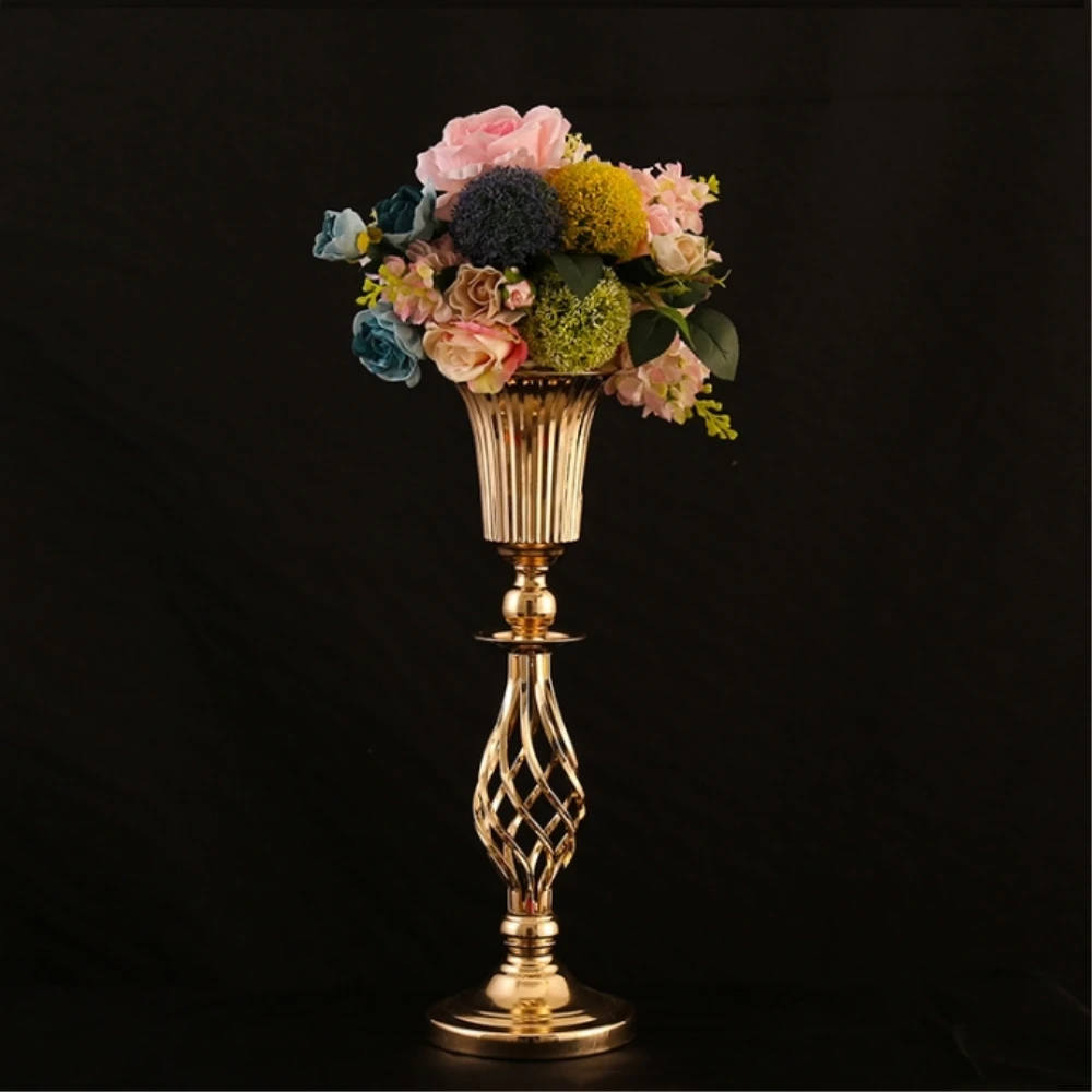 

Metal Flower Vase Hollow Flower Road Lead Wedding Tabletop Centerpiece Flowers Vases For Marriage And Home Decoration 2 Size