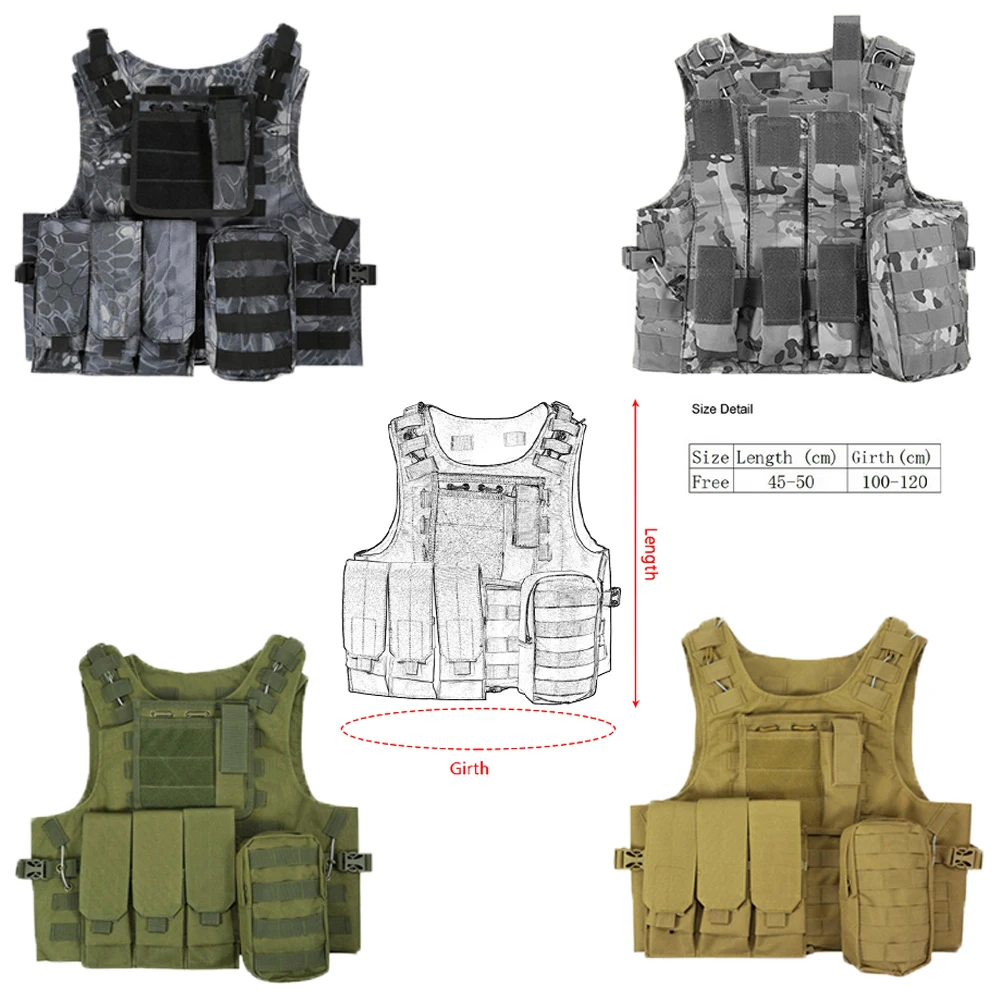 

Outdoor Military Tactical Vest Body Molle Combat Assault Plate Carrier CS Outdoor Clothing Jungle Equipment Hunting Vest