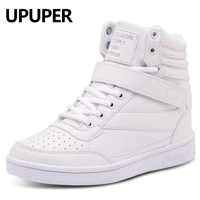 Женские ботинки upupper увеличивающие рост из искусственной кожи на танкетке весну