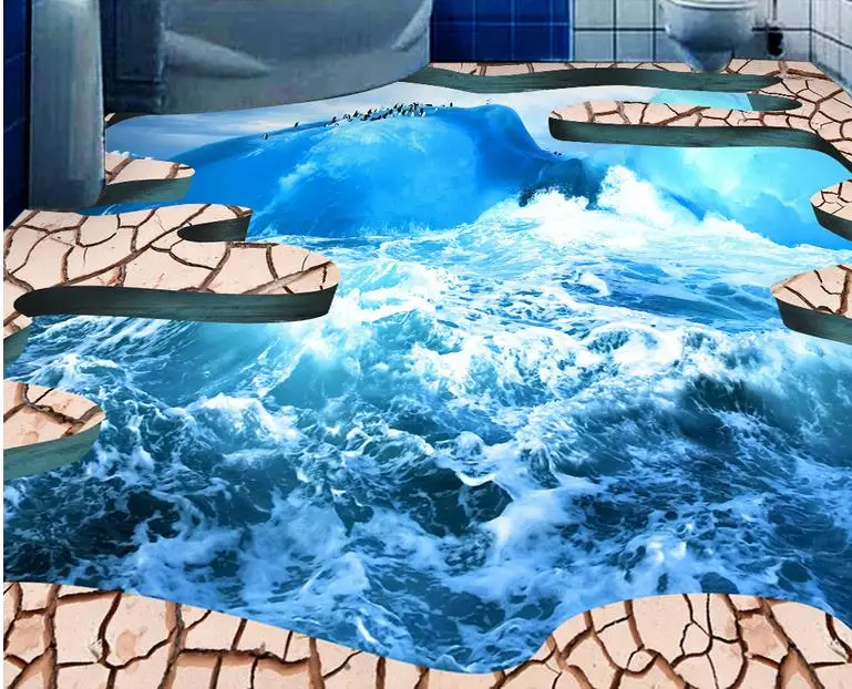 gorgeous 3d flooring room wallpaper custom floor painting Marine glacier rupture murals photo | Обустройство дома