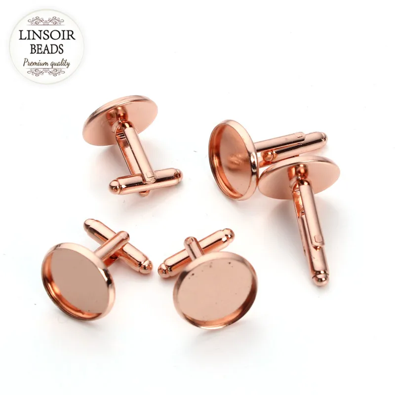Запонки для галстука F3334 женские медные зажимы-диски розового золота 10 шт./лот без