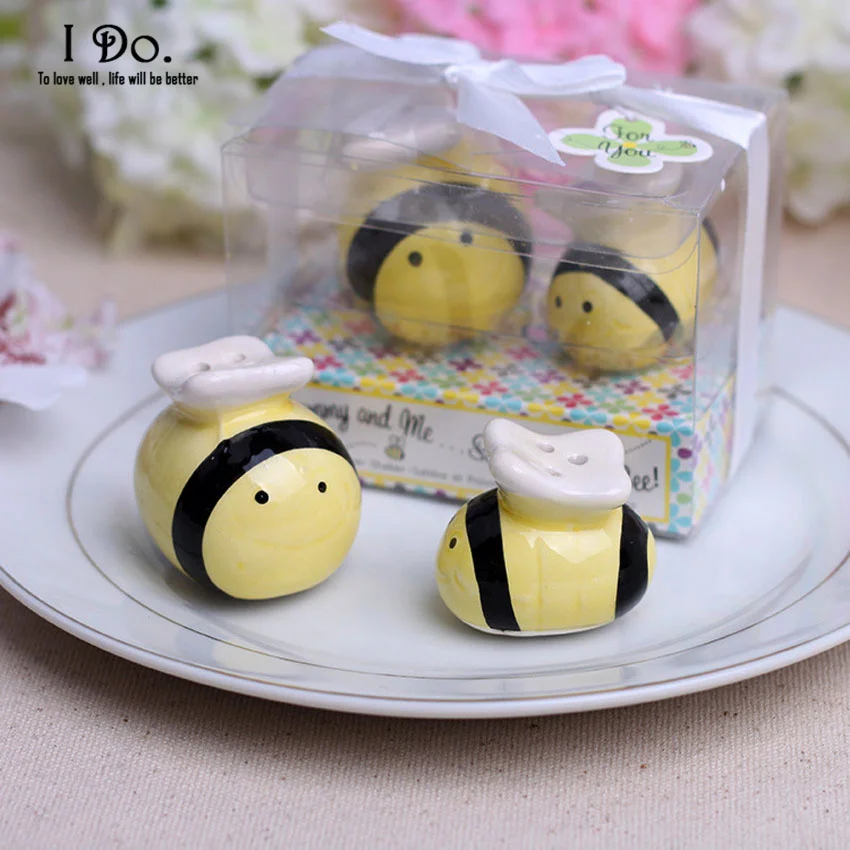 Бесплатная доставка шейкер для соли и перца пчелы свадебные сувениры подарки