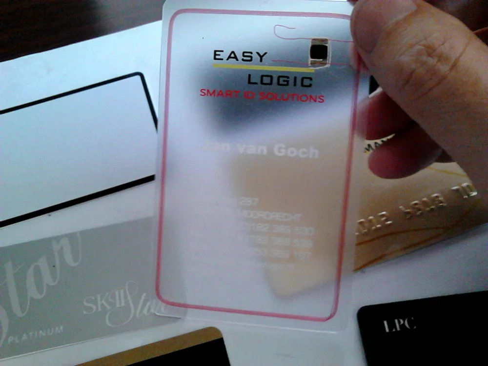 Белая карта прозрачная пластиковая Визитная карточка и Пустая карточка|clear business
