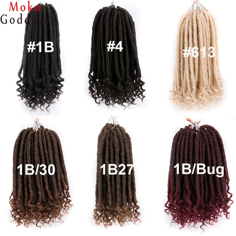 MokoGoddess вязанные волосы для наращивания богиня Faux locs Curly вязанные косички синтетические волосы Омбре косички