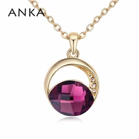 anka austrian crystal rhinestones five color round love chain necklaces pendants for women crystal from austria 102751