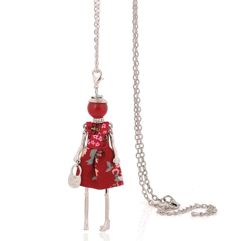 Ожерелья с подвесками французская длинная цепь кукла массивное ожерелье