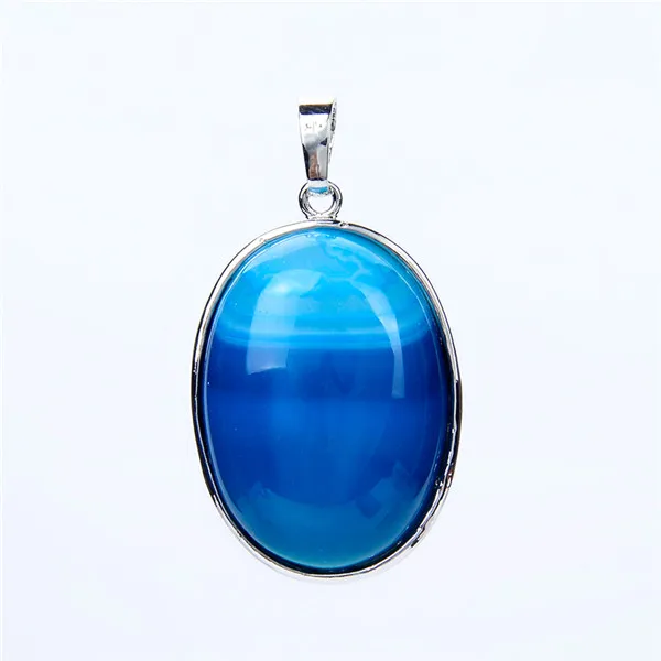 blue agates Простой Овальный посеребренный пурпурные аметисты розовый кварцевый кристалл лазурит натуральный камень кулон для ожерелья модные украшения - Окраска металла: blue agates