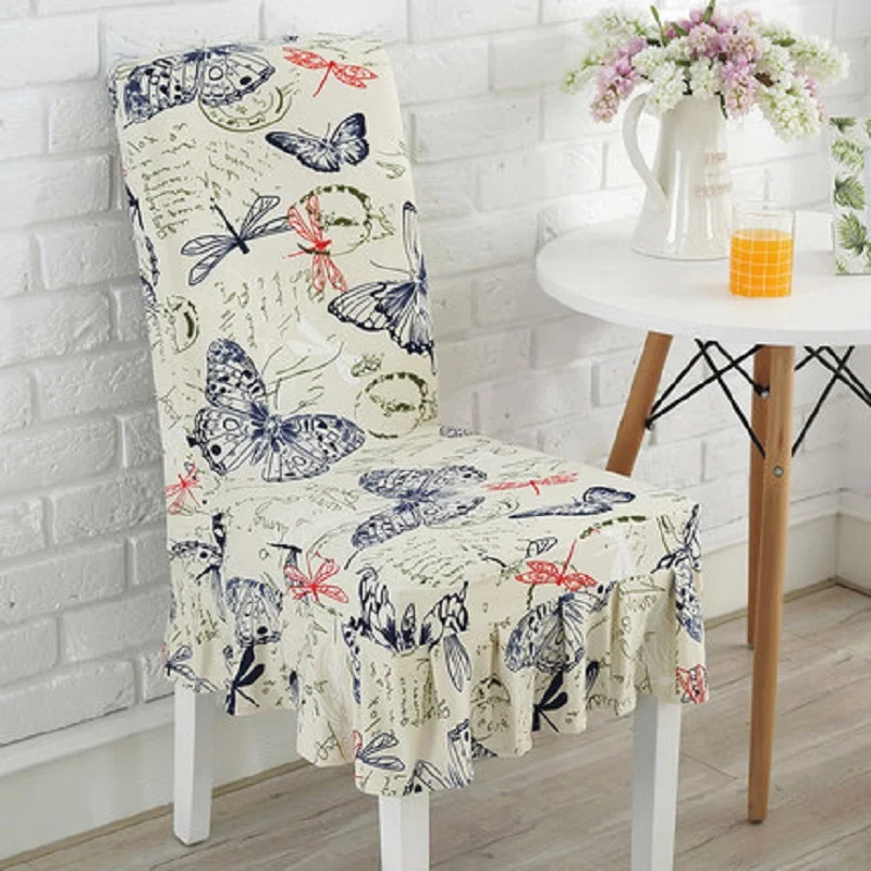 Набор эластичных чехлов на стулья из спандекса с цветочным узором|Чехлы стулья| |