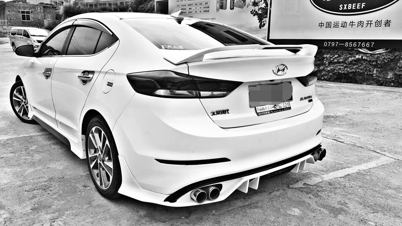 Спойлер для hyundai Elantra, светодиодный светильник, абс материал, заднее крыло, грунтовка, цветной задний спойлер для hyundai Elantra, спойлер
