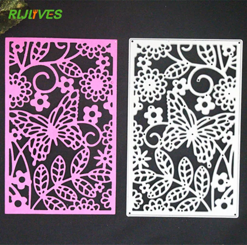 

RLJLIVES Metal Cutting Dies Frame Butterfly Leaf Scrapbook Card Album Paper Craft Decorative Embossing Cutter