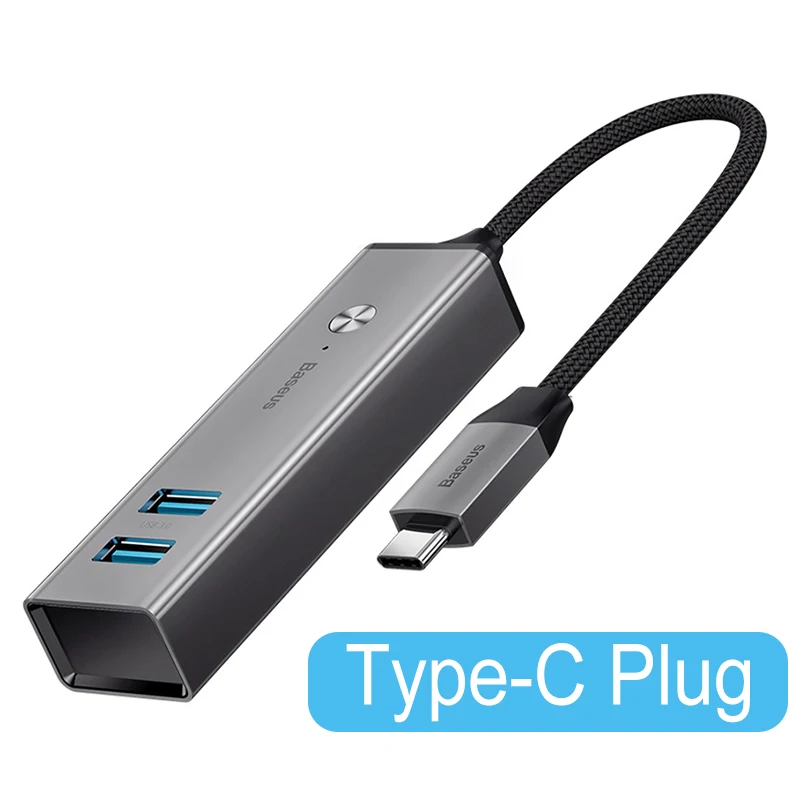 Type-C Plug Baseus Мульти USB C концентратор к USB 3,0 USB3. 0 type C концентратор разветвитель для Macbook Pro Air несколько портов USB-C type-C usb-хаб HAB адаптер - Цвет: Type-C Plug